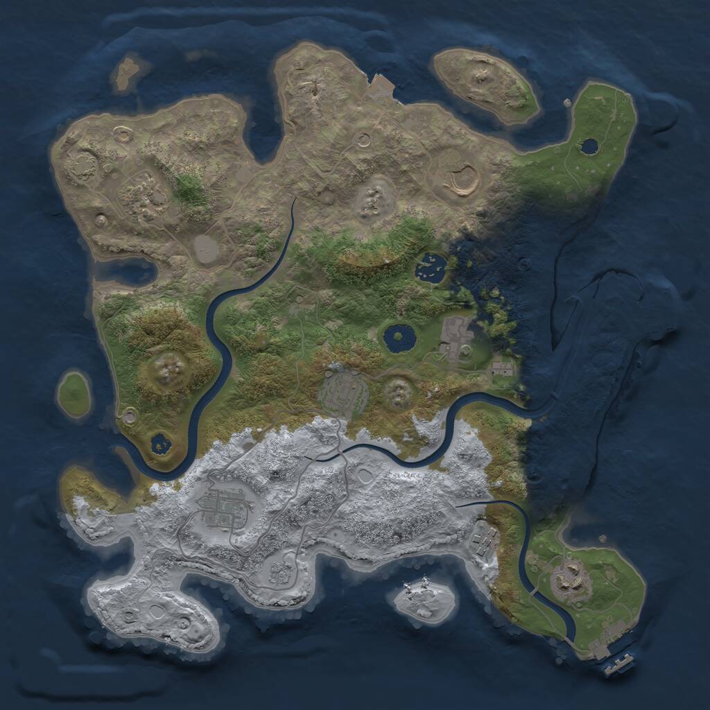Rust Map: Procedural Map, Size: 3500, Seed: 1791108268, 14 Monuments