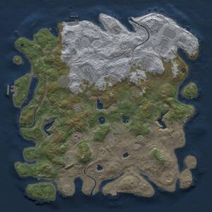 Thumbnail Rust Map: Procedural Map, Size: 4500, Seed: 1683267309, 17 Monuments