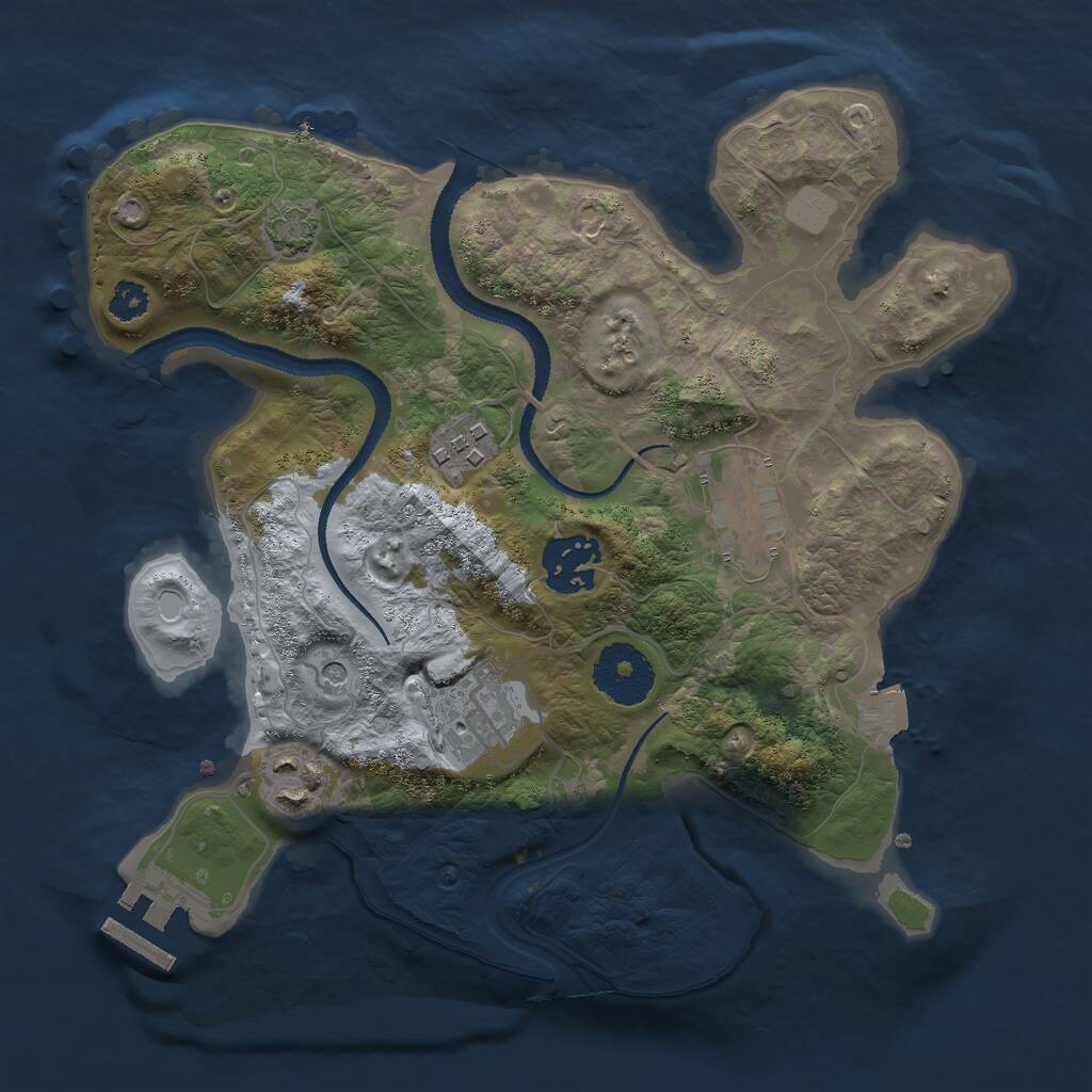 Rust Map: Procedural Map, Size: 2750, Seed: 1166728886, 9 Monuments