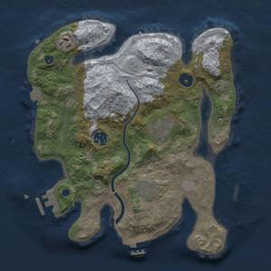 Thumbnail Rust Map: Procedural Map, Size: 3000, Seed: 695479702, 11 Monuments