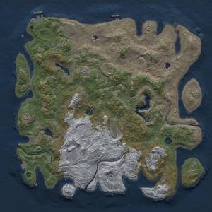 Thumbnail Rust Map: Procedural Map, Size: 4500, Seed: 1104756425, 14 Monuments