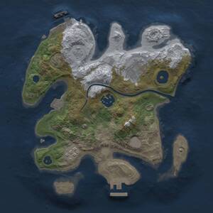 Thumbnail Rust Map: Procedural Map, Size: 2500, Seed: 1069749316, 7 Monuments