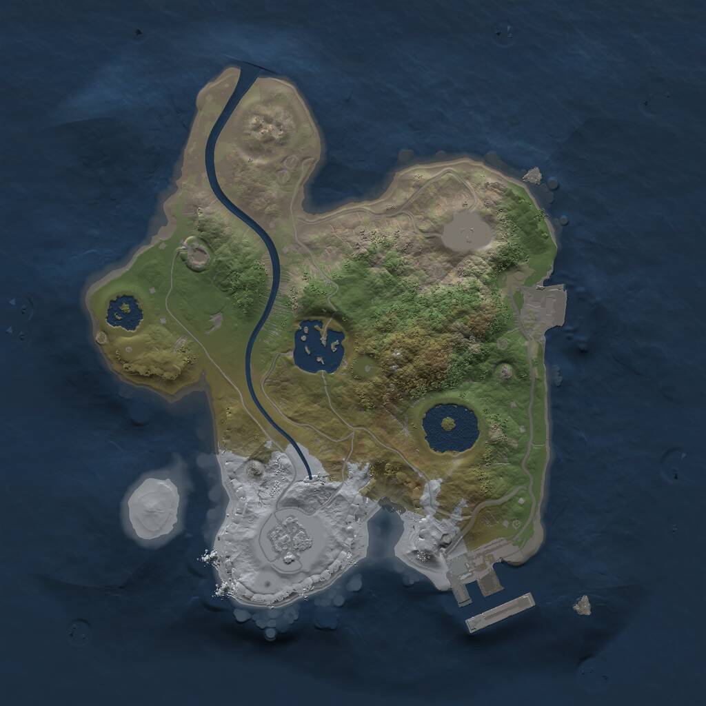 Rust Map: Procedural Map, Size: 1999, Seed: 7, 4 Monuments