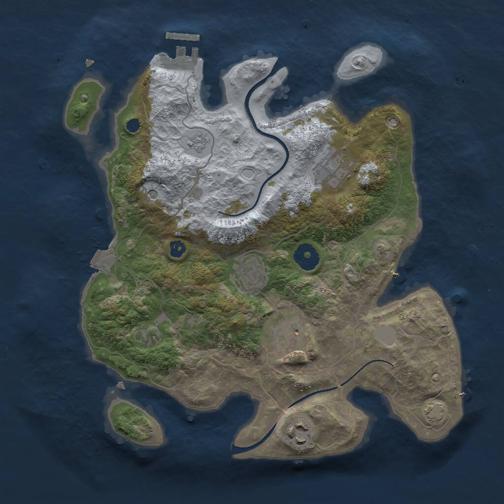 Rust Map: Procedural Map, Size: 3000, Seed: 439349727, 9 Monuments