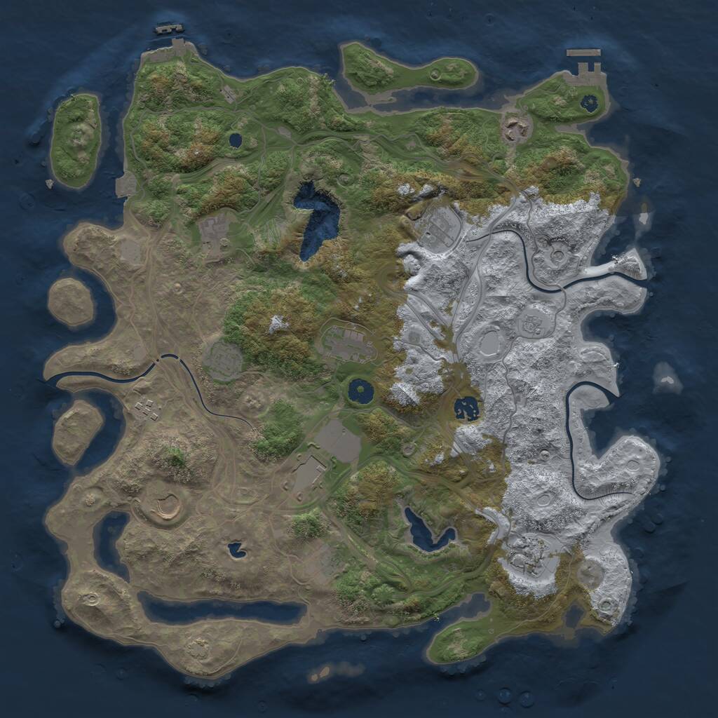 Rust Map: Procedural Map, Size: 4250, Seed: 531106980, 17 Monuments