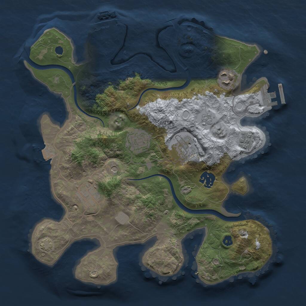Rust Map: Procedural Map, Size: 3000, Seed: 620, 12 Monuments