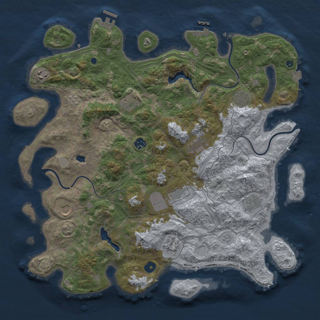 Rust Map: Procedural Map, Size: 4300, Seed: 8356835, 16 Monuments