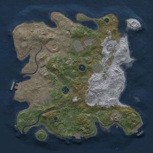 Thumbnail Rust Map: Procedural Map, Size: 3500, Seed: 1910867219, 15 Monuments