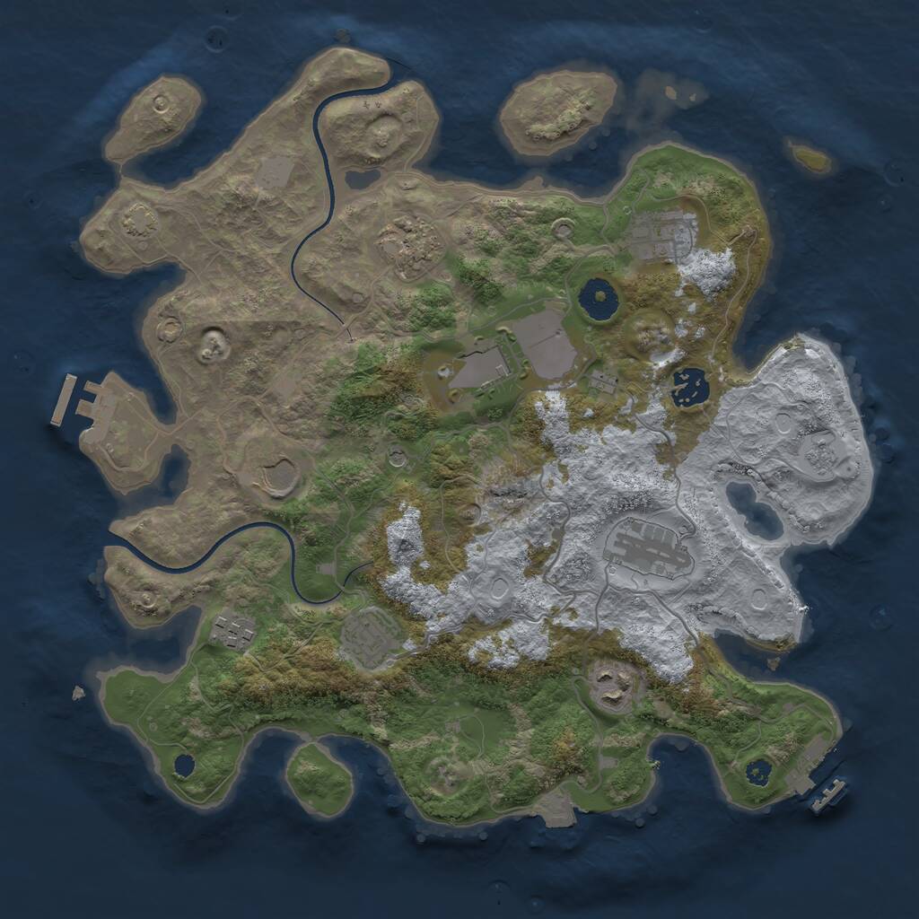 Rust Map: Procedural Map, Size: 3500, Seed: 4224, 15 Monuments