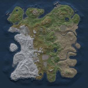 Thumbnail Rust Map: Procedural Map, Size: 3500, Seed: 21561, 13 Monuments