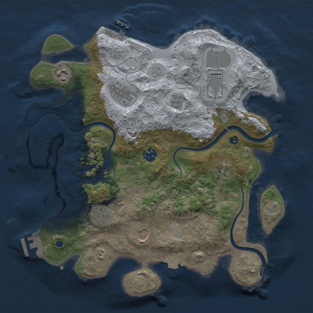 Rust Map: Procedural Map, Size: 3500, Seed: 862936266, 14 Monuments