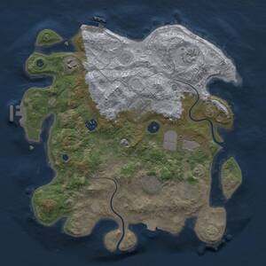 Thumbnail Rust Map: Procedural Map, Size: 3500, Seed: 862936266, 13 Monuments