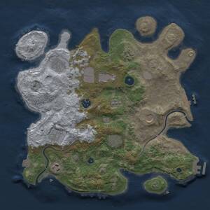 Thumbnail Rust Map: Procedural Map, Size: 3500, Seed: 23290238, 15 Monuments