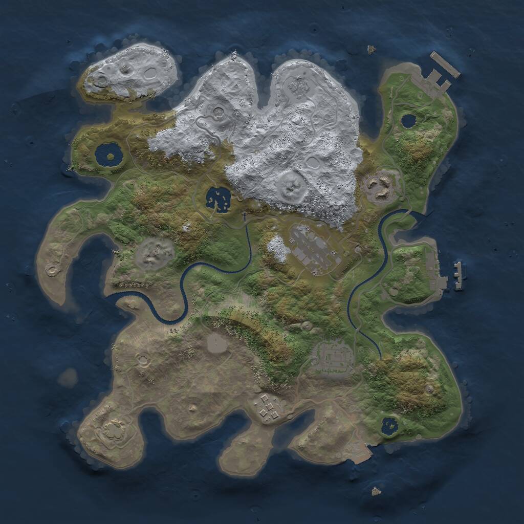 Rust Map: Procedural Map, Size: 3000, Seed: 1341527999, 11 Monuments
