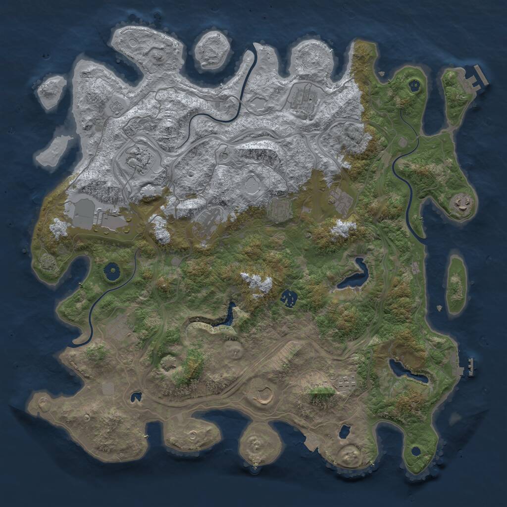 Rust Map: Procedural Map, Size: 4500, Seed: 423076138, 17 Monuments