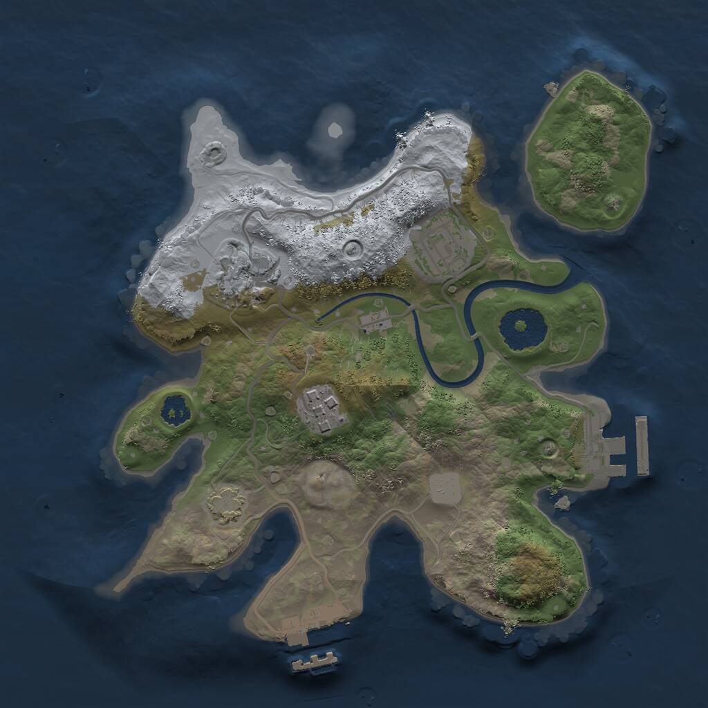 Rust Map: Procedural Map, Size: 2410, Seed: 57287, 7 Monuments