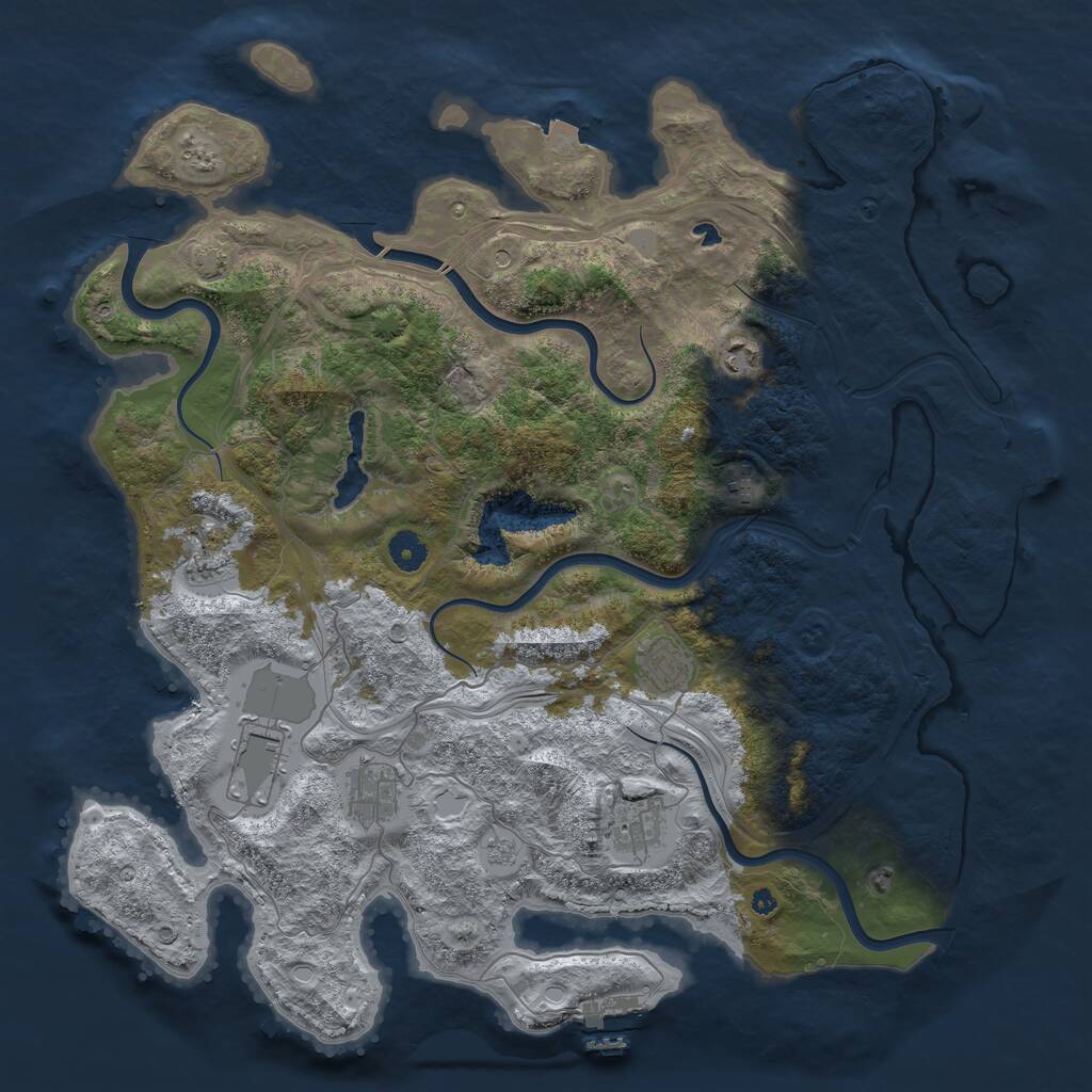 Rust Map: Procedural Map, Size: 4250, Seed: 45985, 13 Monuments