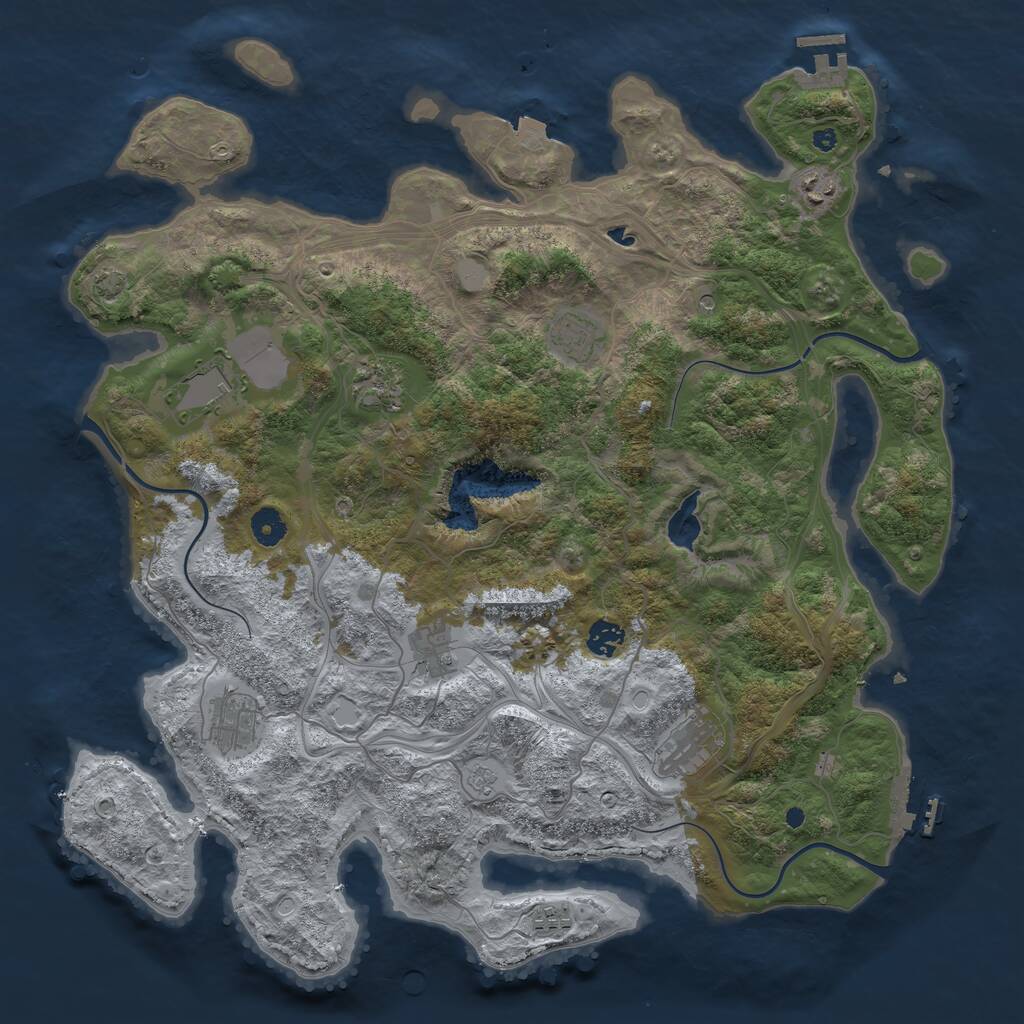 Rust Map: Procedural Map, Size: 4250, Seed: 45985, 15 Monuments