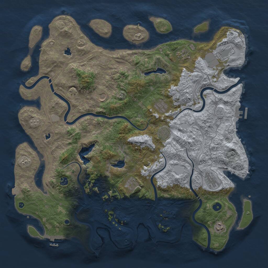 Rust Map: Procedural Map, Size: 4750, Seed: 1117, 16 Monuments