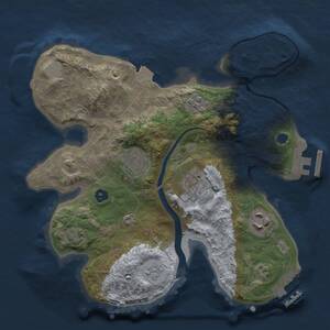 Thumbnail Rust Map: Procedural Map, Size: 2500, Seed: 75902336, 9 Monuments
