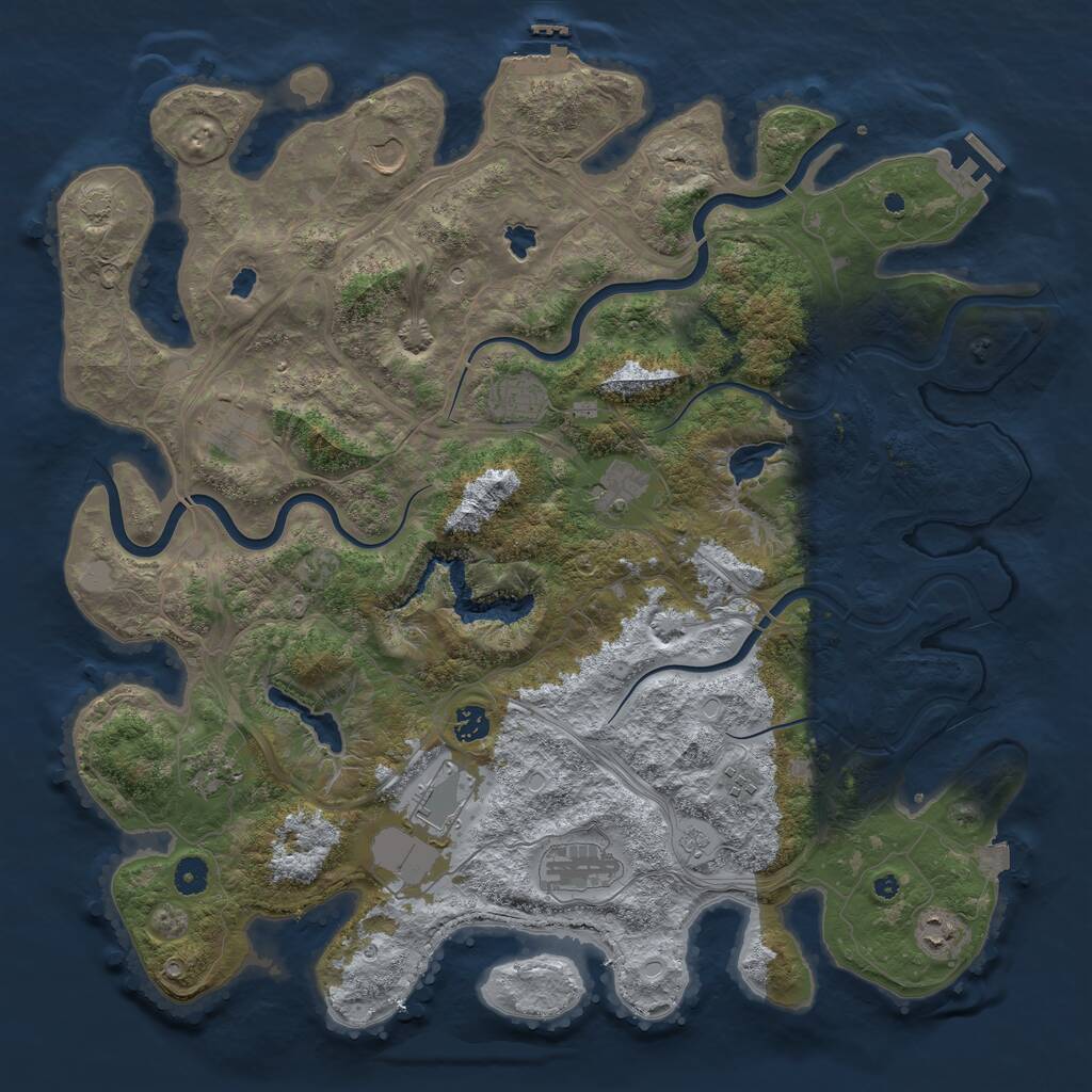 Rust Map: Procedural Map, Size: 4500, Seed: 22772, 16 Monuments
