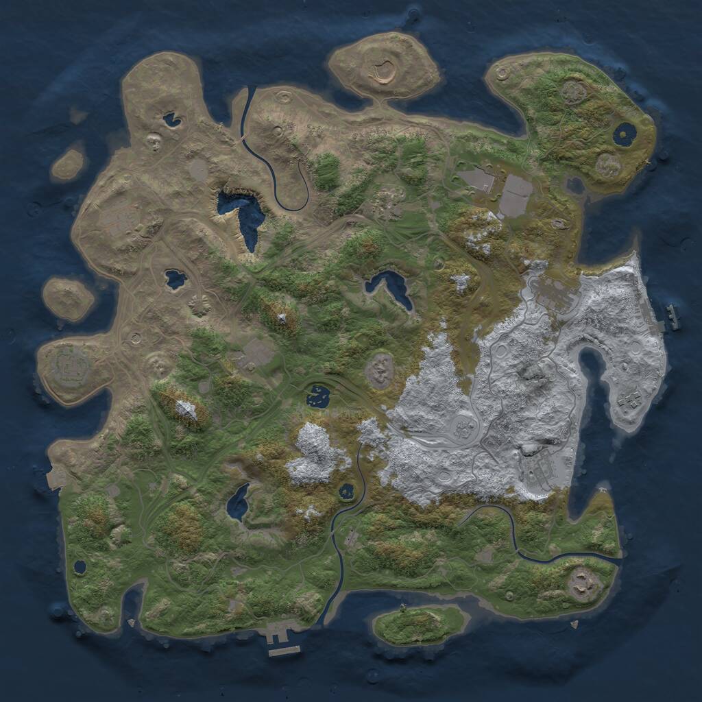 Rust Map: Procedural Map, Size: 4500, Seed: 819013704, 17 Monuments