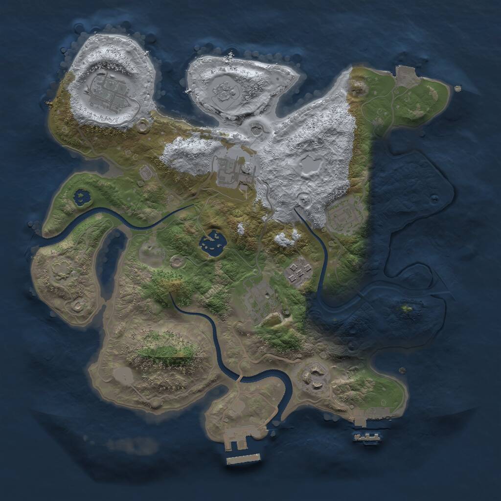 Rust Map: Procedural Map, Size: 3000, Seed: 976200857, 13 Monuments