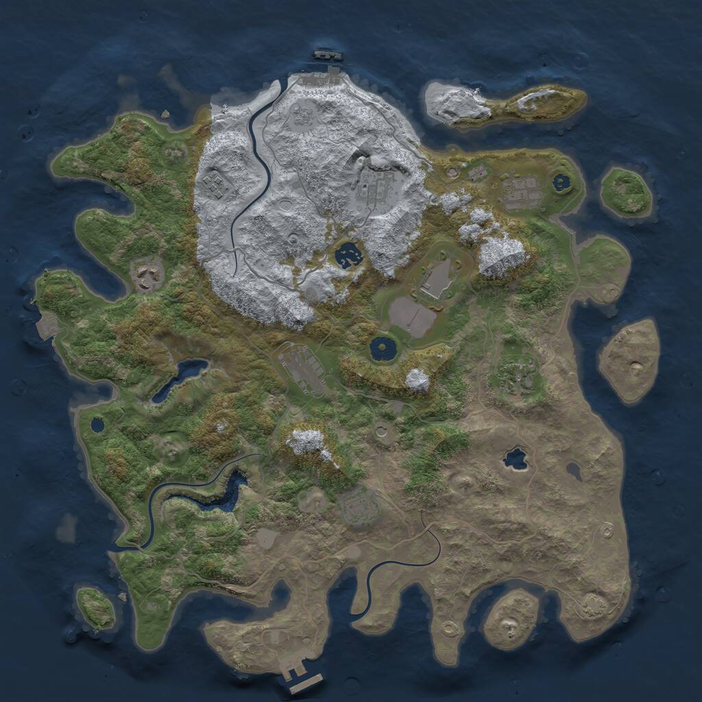 Rust Map: Procedural Map, Size: 4096, Seed: 18817, 15 Monuments