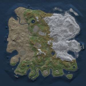 Thumbnail Rust Map: Procedural Map, Size: 3500, Seed: 140395757, 16 Monuments