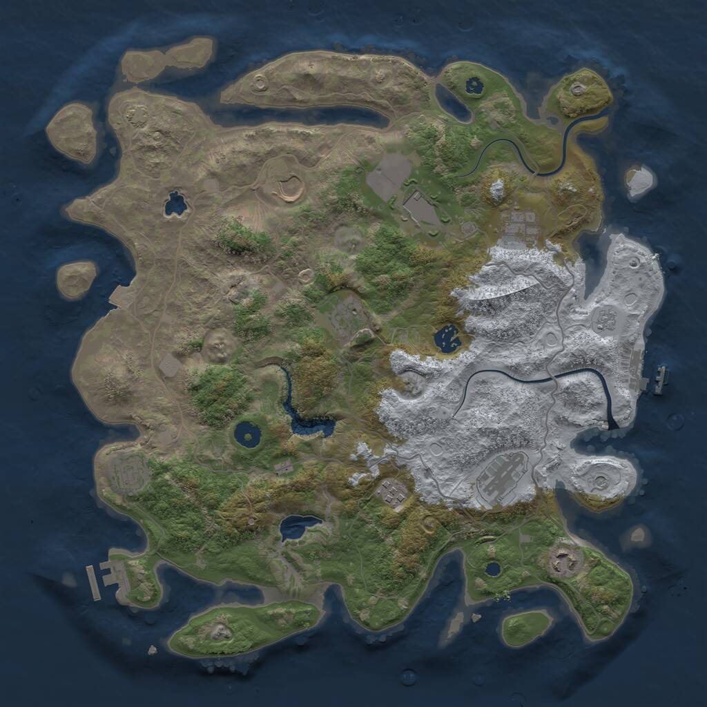 Rust Map: Procedural Map, Size: 4000, Seed: 2009177309, 15 Monuments