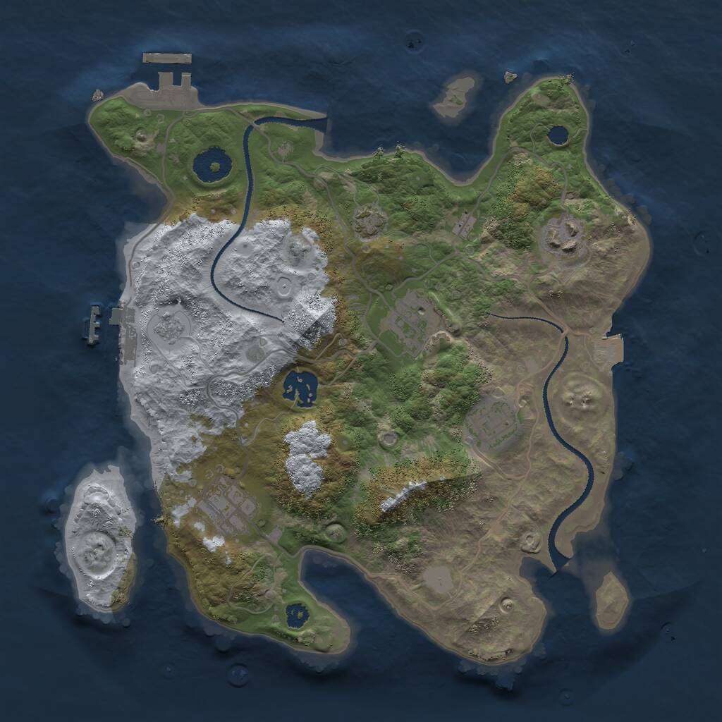 Rust Map: Procedural Map, Size: 3000, Seed: 1621057398, 10 Monuments