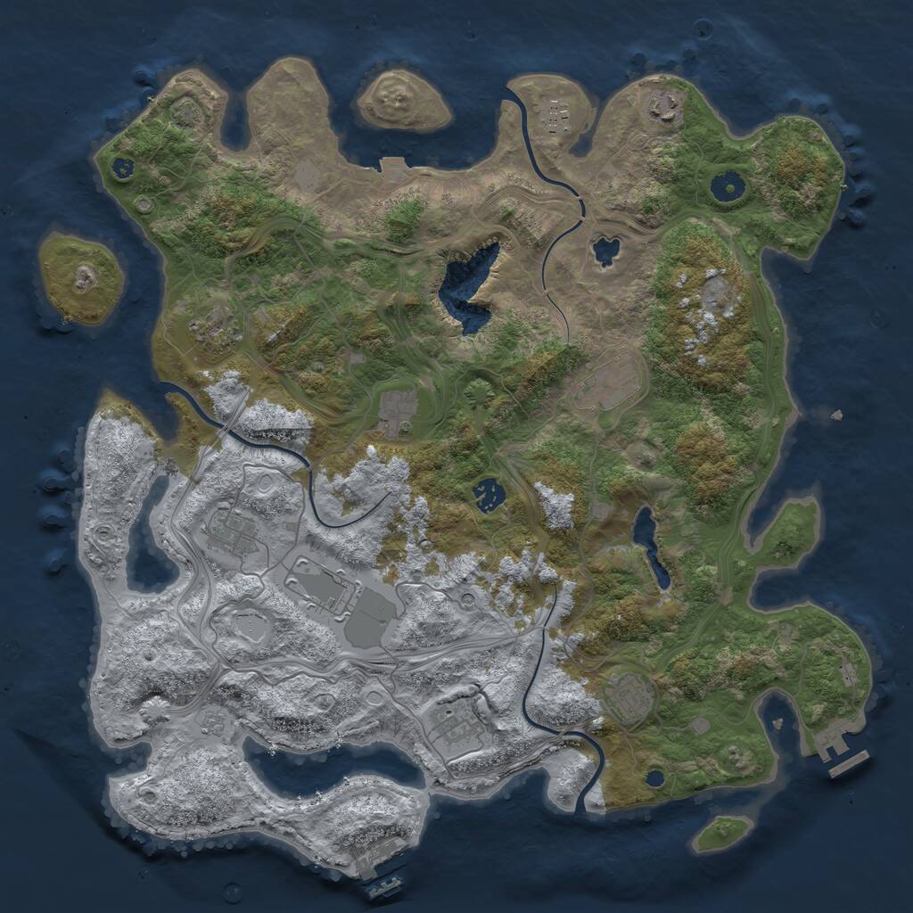 Rust Map: Procedural Map, Size: 4250, Seed: 68324567, 16 Monuments