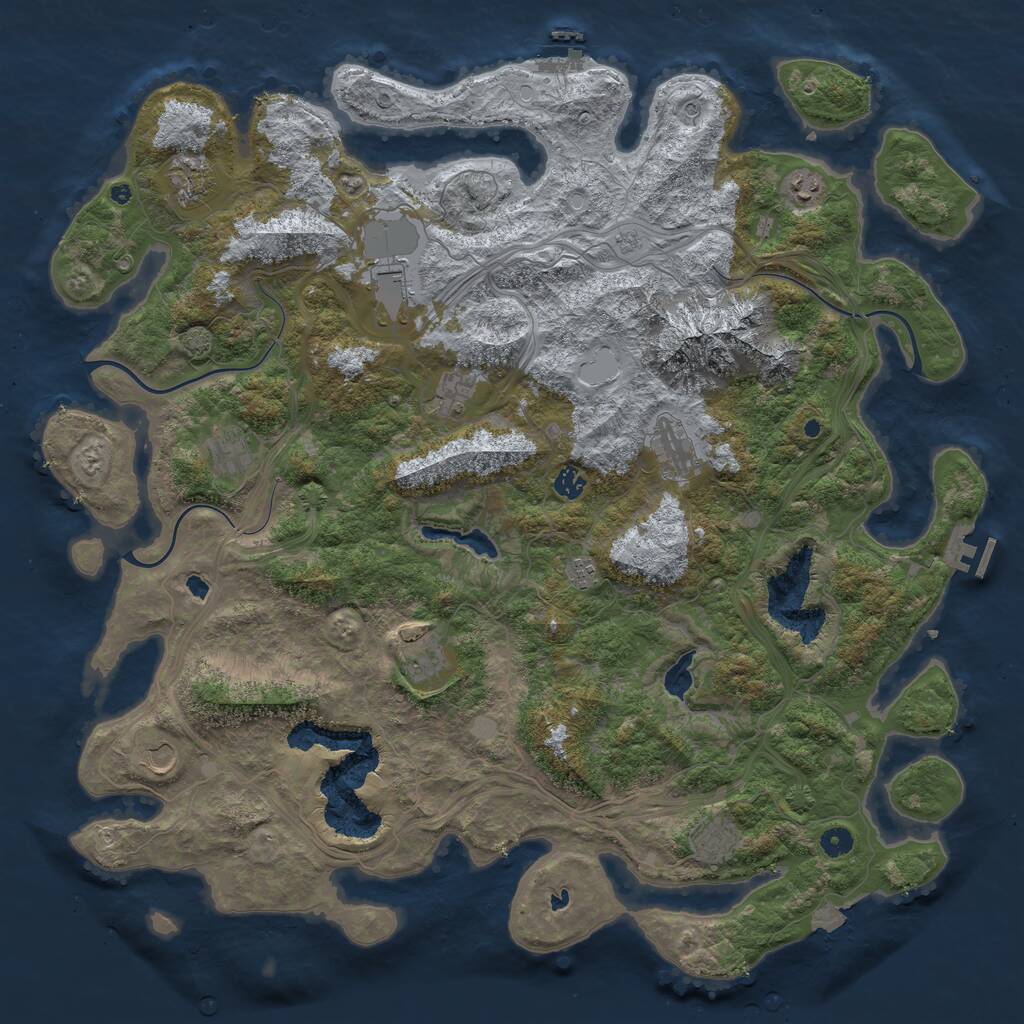 Rust Map: Procedural Map, Size: 5000, Seed: 91305456, 17 Monuments