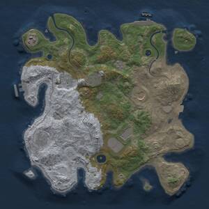 Thumbnail Rust Map: Procedural Map, Size: 3500, Seed: 200695538, 12 Monuments