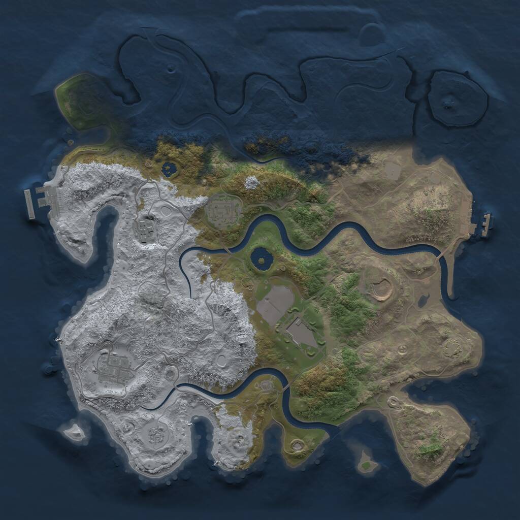 Rust Map: Procedural Map, Size: 3500, Seed: 200695538, 11 Monuments