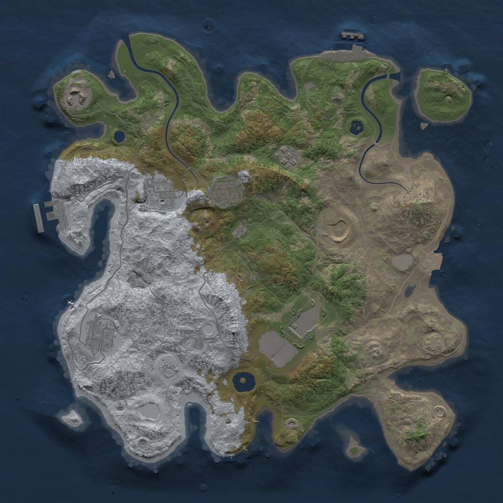 Rust Map: Procedural Map, Size: 3500, Seed: 200695538, 12 Monuments