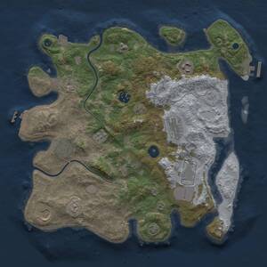 Thumbnail Rust Map: Procedural Map, Size: 3500, Seed: 1146293910, 14 Monuments