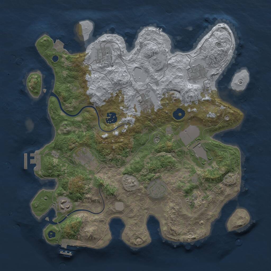 Rust Map: Procedural Map, Size: 3500, Seed: 242445183, 15 Monuments