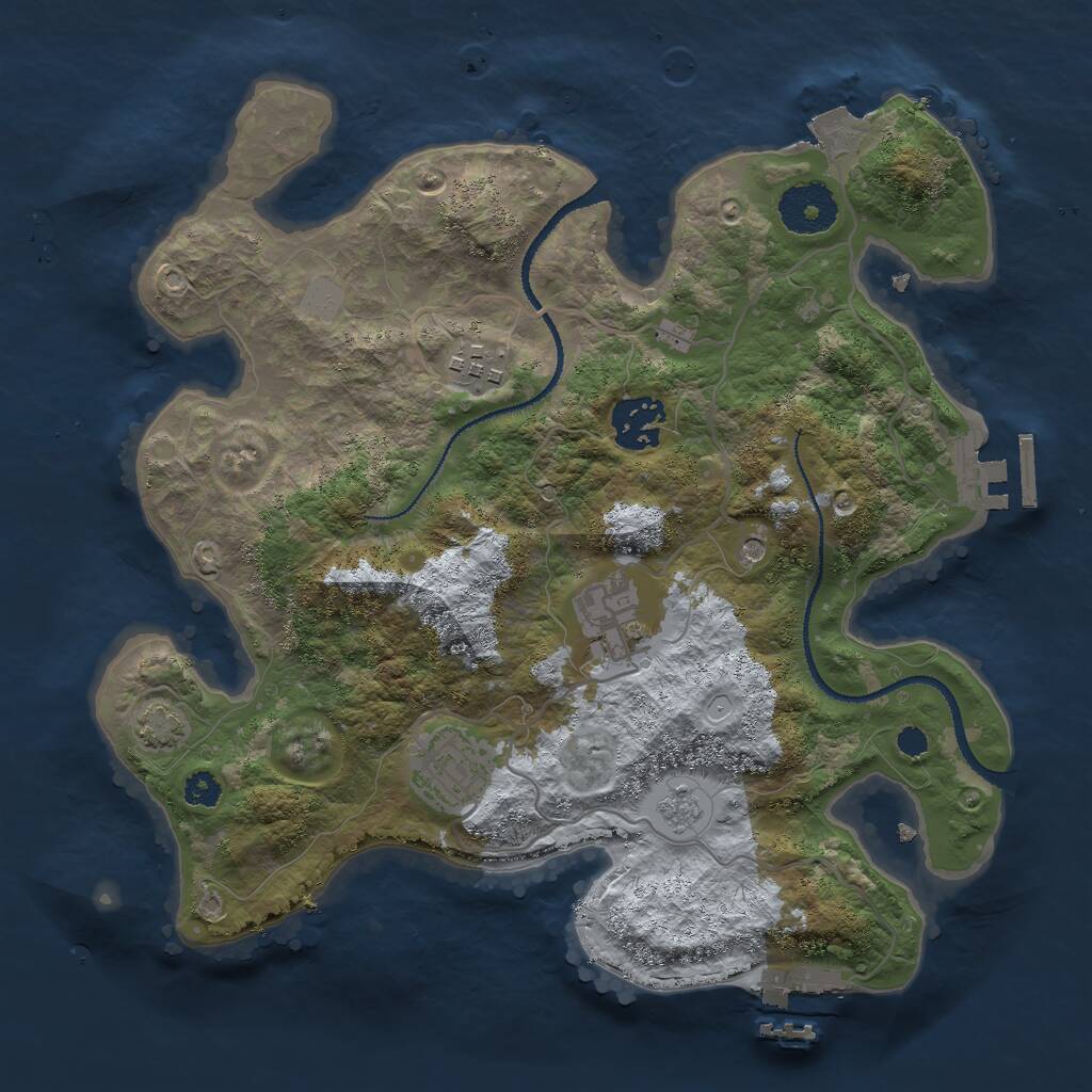 Rust Map: Procedural Map, Size: 3000, Seed: 22004, 10 Monuments