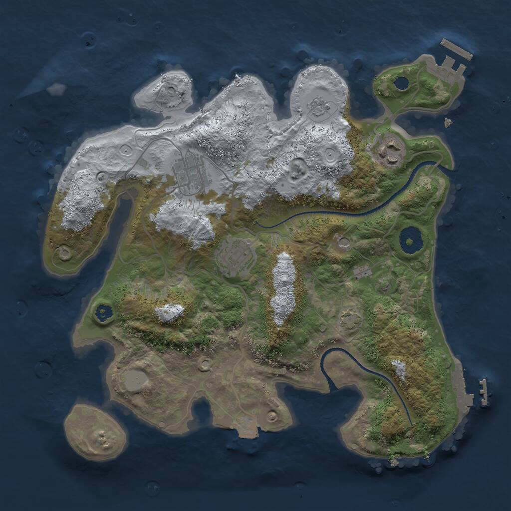 Rust Map: Procedural Map, Size: 3000, Seed: 13790, 9 Monuments