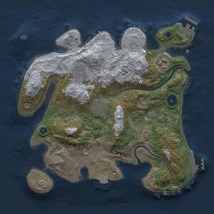 Thumbnail Rust Map: Procedural Map, Size: 3000, Seed: 13790, 9 Monuments