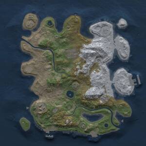 Thumbnail Rust Map: Procedural Map, Size: 3000, Seed: 2760, 9 Monuments