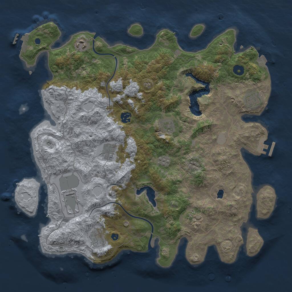 Rust Map: Procedural Map, Size: 4000, Seed: 473473738, 15 Monuments