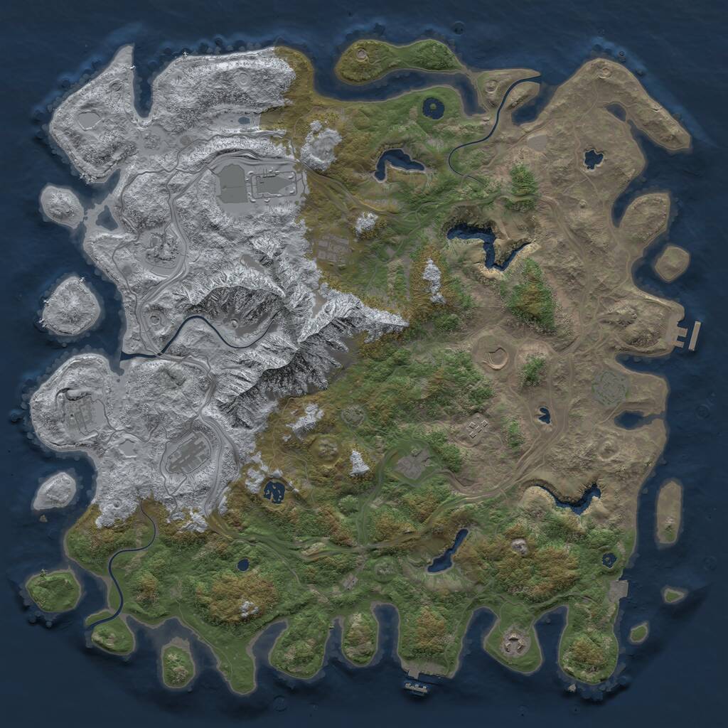 Rust Map: Procedural Map, Size: 5000, Seed: 49689, 17 Monuments