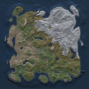 Thumbnail Rust Map: Procedural Map, Size: 4000, Seed: 15057, 14 Monuments