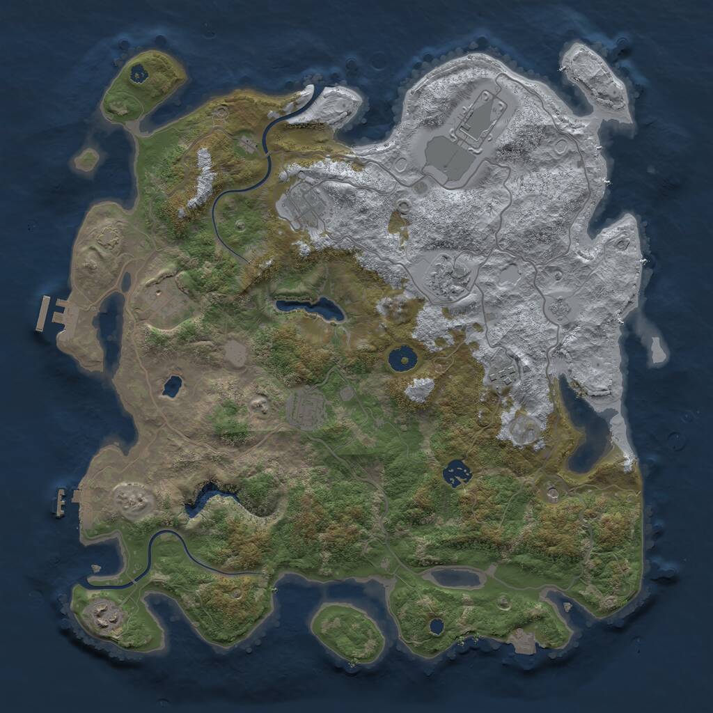 Rust Map: Procedural Map, Size: 4000, Seed: 15057, 14 Monuments