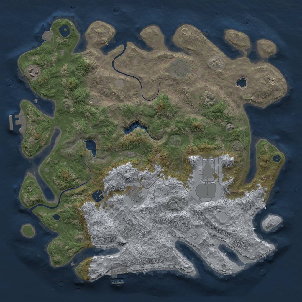 Rust Map: Procedural Map, Size: 4000, Seed: 4413243, 13 Monuments