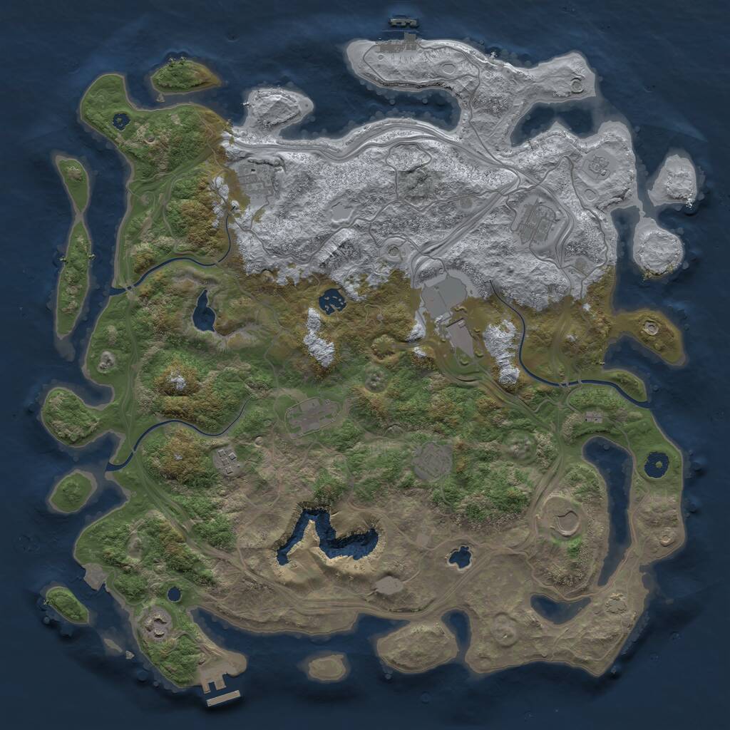 Rust Map: Procedural Map, Size: 4350, Seed: 35683578, 15 Monuments