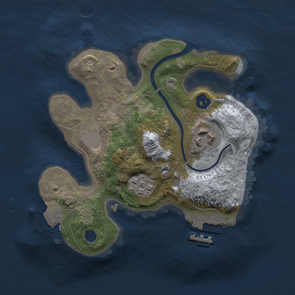 Rust Map: Procedural Map, Size: 2000, Seed: 315233470, 4 Monuments