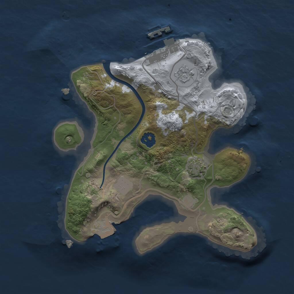 Rust Map: Procedural Map, Size: 2000, Seed: 151381914, 4 Monuments